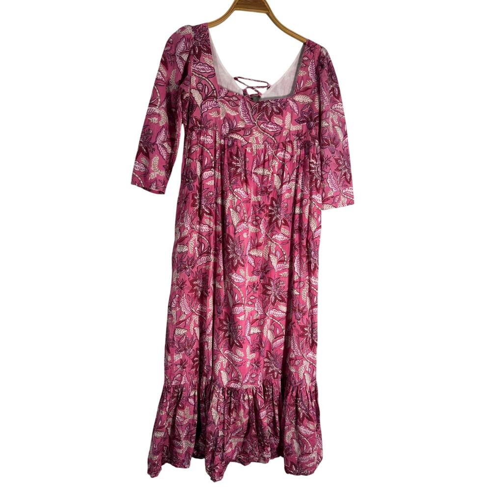 Madison Mathews Floral Peasant Dress XS